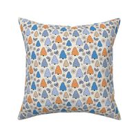 Christmas trees daisies and mistletoe  - seasonal nineties retro holidays design seventies neutral orange blue on sand