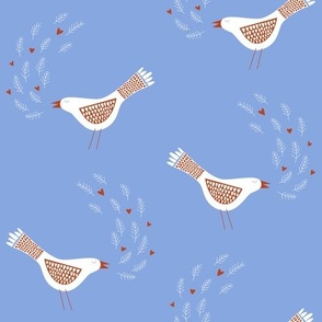 Scandinavian Birds Blue