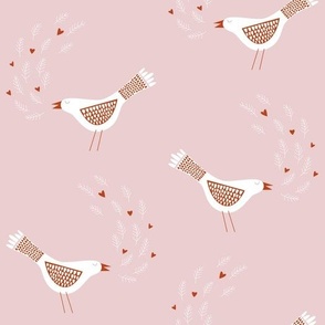 Scandinavian Birds Pink