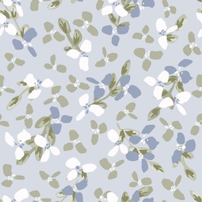 Fresh cut flowers-baby-blue, white and sage green// big scale 