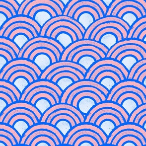 Japanese Seigaiha Wave Pattern Pastel