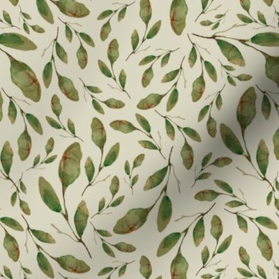 Small Scale Botanical Print Leaves Jungle Nursery
