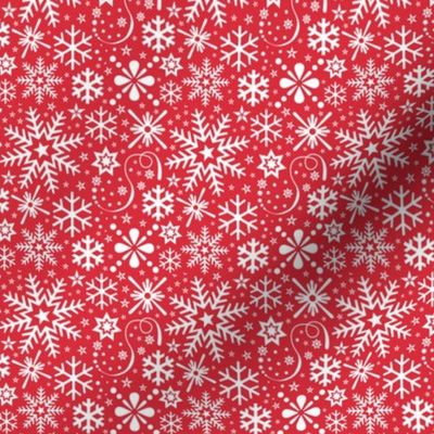Small Scale- Scandinavian Red White Decorative Snowflakes