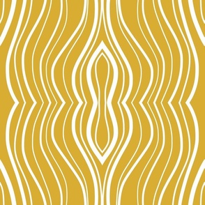 Lacy Lantern Agate #3 - white lines on gold, medium 