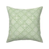 Cozy Granny Squares Diagonal- Grass Green- Bohemian Summer- Spring-  White- Vintage Lace- Boho Crochet -Mini