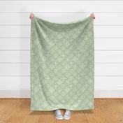 Cozy Granny Squares Diagonal- Grass Green- Bohemian Summer- Spring-  White- Vintage Lace- Boho Crochet -Small
