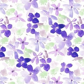 dolce bloom in royal garden in lilac shades - watercolor florals - painted flowers - wild flowers nature bouquet a993-5