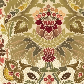 Victorian flowers earthy colors - M