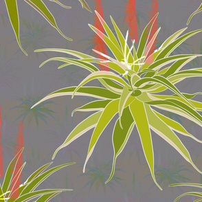 Aloes in Green and Grey large