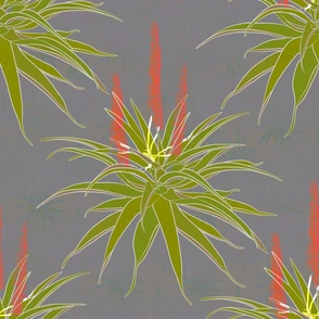 Aloes in Grey and acid green medium 