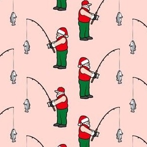 Fishing Santa - Santa Claus fish - pink - LAD22