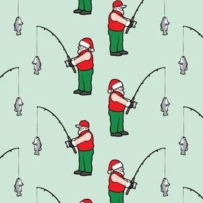 Fishing Santa - Santa Claus fish - mint - LAD22