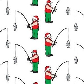 Fishing Santa - Santa Claus fish - white - LAD22