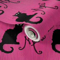 Le Chat Noir Black Cat on Pink Stripe