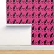 Le Chat Noir Black Cat on Pink Stripe