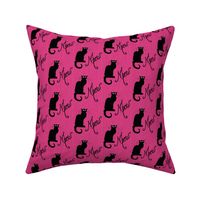 Le Chat Noir Black Cat on Pink Stripe