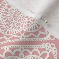 Cozy Granny Squares Diagonal- Pastel Pink- Rose- Calming Neutral- White- Bohemian Lace- Boho Crochet - Small