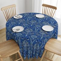 Whimsical Chalk Damask in Midnight Blue and Grey - large