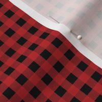 Small Scale- Buffalo Plaid Christmas Red and Black