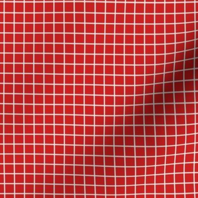 Small Scale- Farmhouse Christmas Checker Grid Red