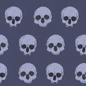 Skulls, charcoal blue