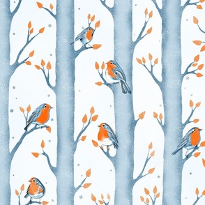 Robin Birds, 20.93" x 18.43", XXL