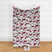 large scale christmas cats - percy cat - funny santa cats - cat fabric