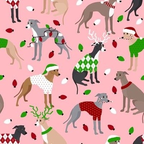 Italian Greyhound Christmas Pink