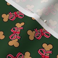 Christmas Bones - Dog Gift - dark green - Christmas Gift Bones with bows - LAD22