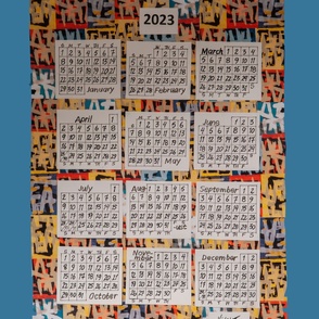 2023 Calendar Tea Towel