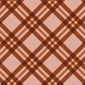 Pink and Earth Tone Lattice Plaid Gingham {Terracotta on Dusty Pink}