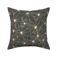 Halloween Spider Pattern Cute Web Spider Dark Grey-01