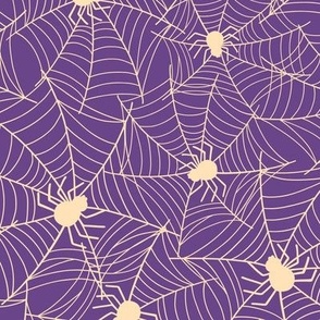 Halloween Spider Pattern Cute Web Spider Purple-01