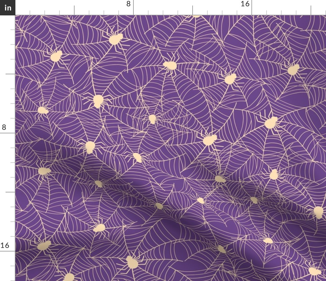 Halloween Spider Pattern Cute Web Spider Purple-01