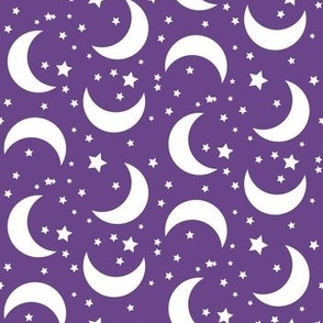 Moon and Stars Halloween Fabric Pattern Purple-01-01