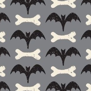 2" Halloween Bat Bone Gray