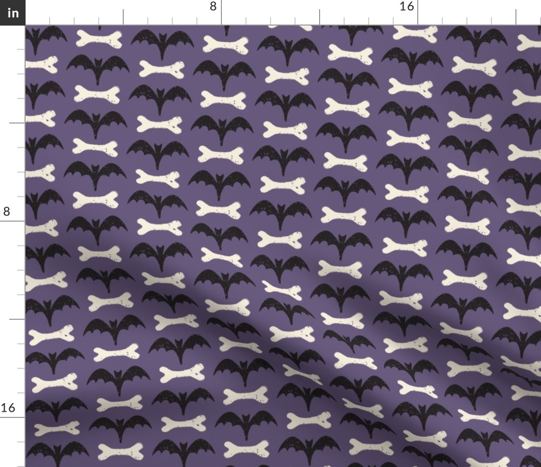 2" Halloween Bat Bone Purple