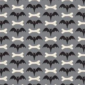 1" Halloween Bat Dog Bone Gray