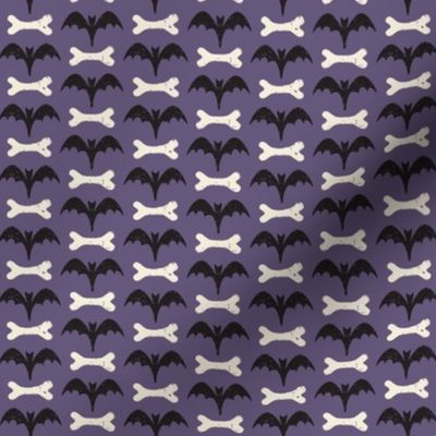 1" Halloween Bat Dog Bone Purple