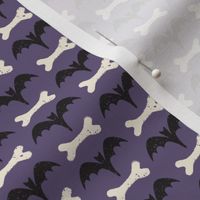 1" Halloween Bat Dog Bone Purple