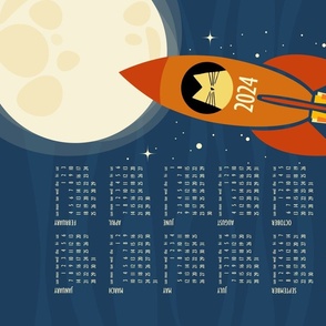 cat calendar 2023 - space cat calendar - astronaut cat - tea towel and wall hanging