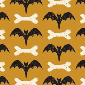 2" Halloween Bat Dog Bone Orange