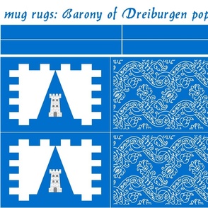mug rugs: Barony of Dreiburgen (SCA)