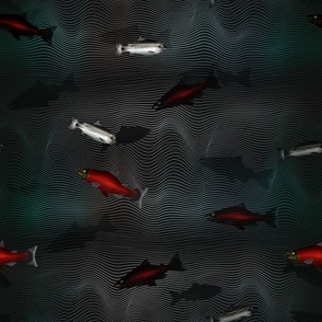Fish Traffic (Greyscale Green Contrast)