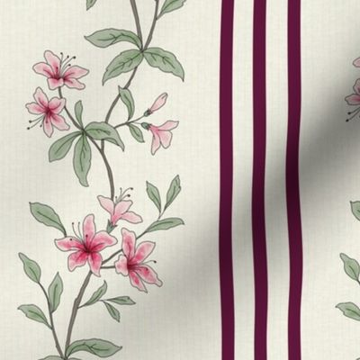 Victorian Floral Stripe with Azelias