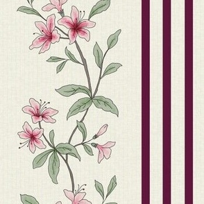 Victorian Floral Stripe with Azelias