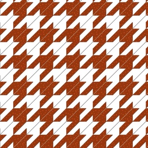 spotted hounds tooth - terracotta and white