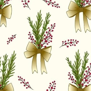 rosemary berry bows - gold