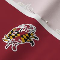 Maryland Crabs on red background - 2 Crabs per 12 inch width