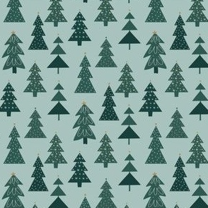 MINI christmas trees fabric - holiday xmas fabric 